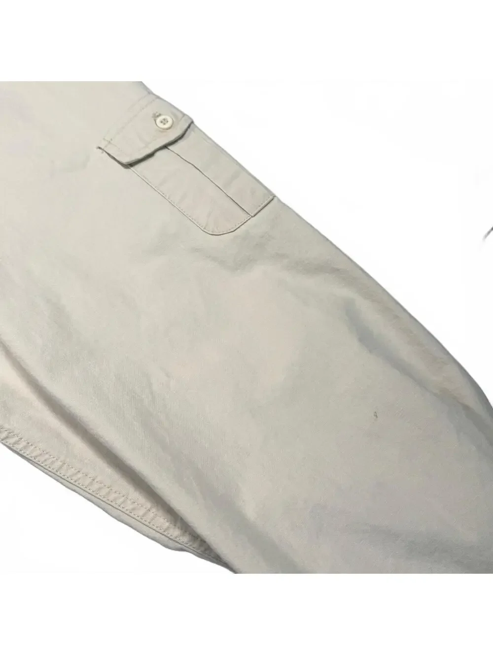 Vintage 90s Banana Republic Safari Travel Shirt Epaulette Khaki Size L Cotton